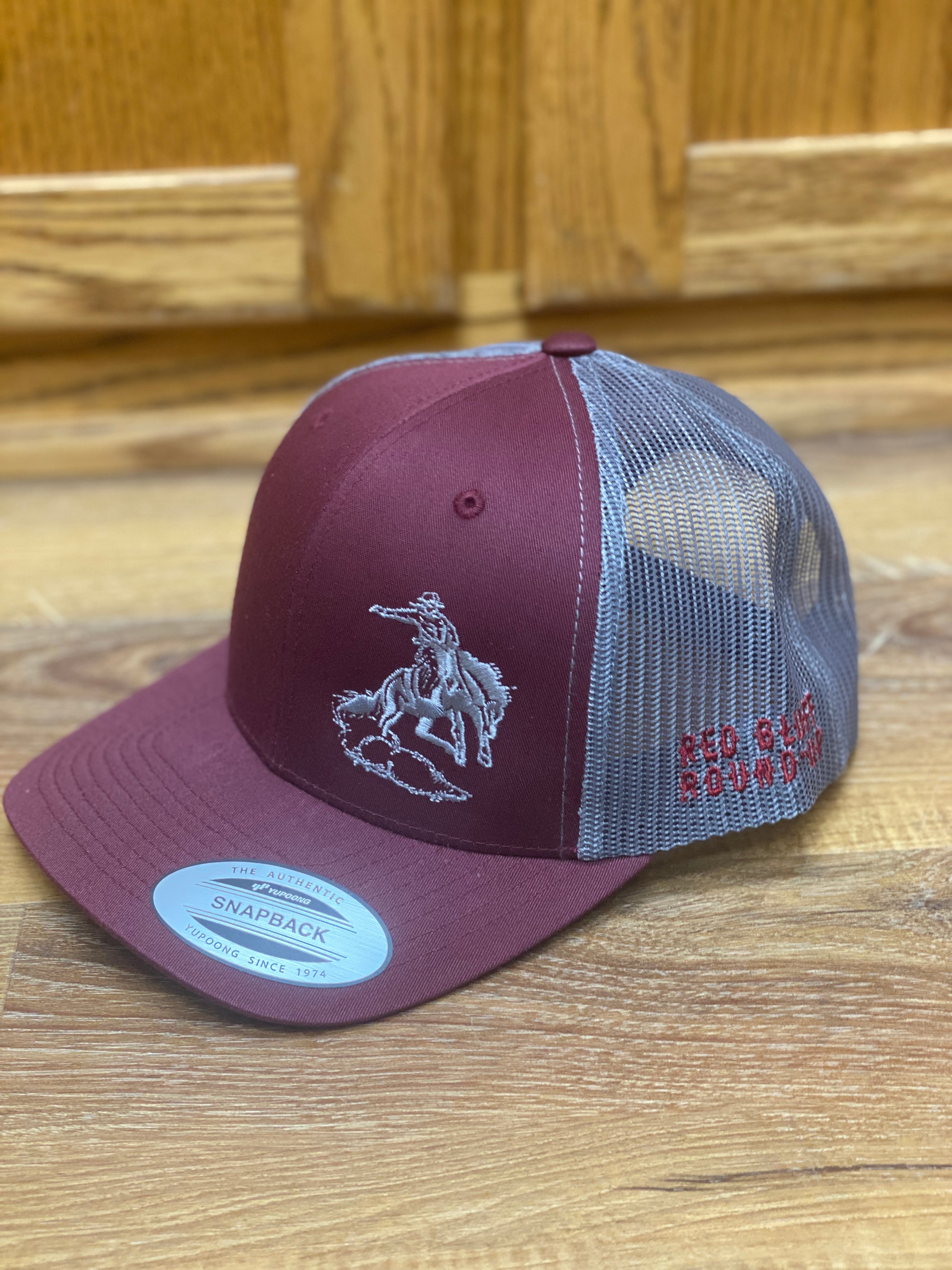 Hat Maroon/Grey Retro Trucker Red Bluff RoundUp Mercantile